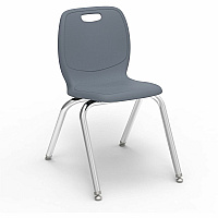 Lorell League Stacking Student Chairs Four-legged Base - Graphite - Polypropylene (LLR99905GYPL)