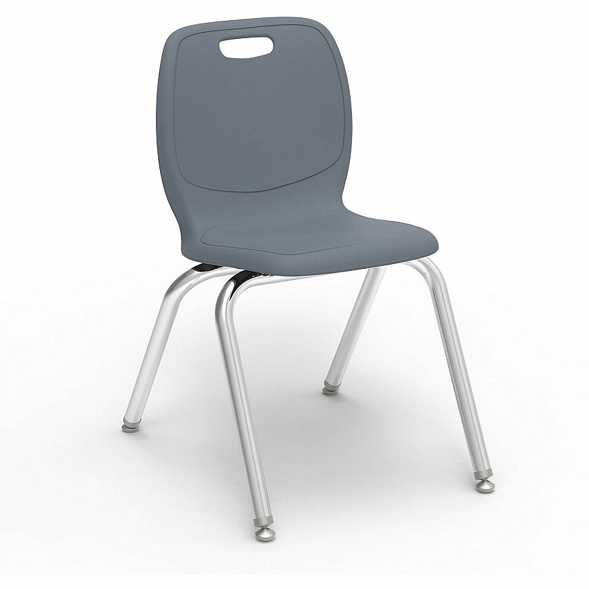 Lorell League Stacking Student Chairs Four-legged Base - Graphite - Polypropylene (LLR99905GYPL)