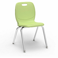 Lorell League Stacking Student Chairs Four-legged Base - Green Apple - Polypropylene (LLR99906GNPL)