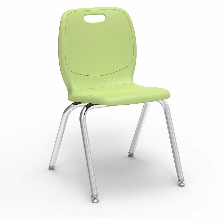 Lorell League Stacking Student Chairs Four-legged Base - Green Apple - Polypropylene (LLR99906GNPL)