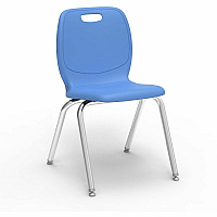 Lorell League Stacking Student Chairs Four-legged Base - Sky Blue - Polypropylene (LLR99906LBEPL)