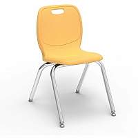 Lorell League Stacking Student Chairs Four-legged Base - Squash - Polypropylene (LLR99905YWPL)