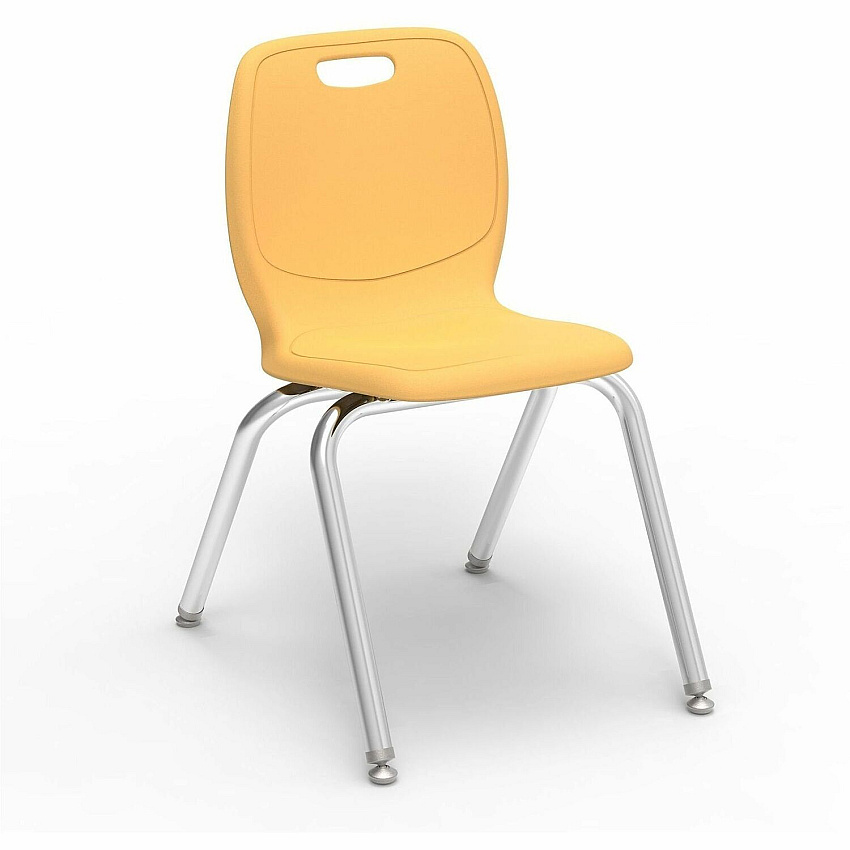 Lorell League Stacking Student Chairs Four-legged Base - Squash - Polypropylene (LLR99905YWPL)