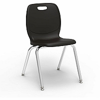 Lorell League Stacking Student Chairs Four-legged Base - Black - Polypropylene (LLR99906BKPL)