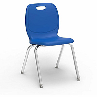 Lorell League Stacking Student Chairs Four-legged Base - Cobalt - Polypropylene (LLR99906MBEPL)