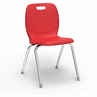 Lorell League Stacking Student Chairs Four-legged Base - Red - Polypropylene (LLR99906RDPL)