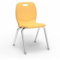 Lorell League Stacking Student Chairs Four-legged Base - Squash - Polypropylene (LLR99906YWPL)