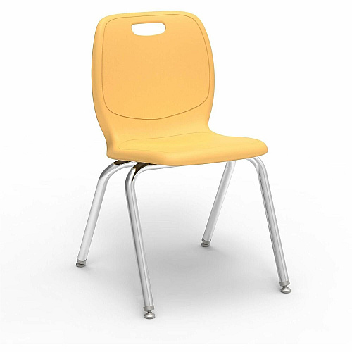 Lorell League Stacking Student Chairs Four-legged Base - Squash - Polypropylene (LLR99906YWPL)