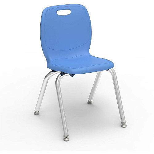Lorell League Stacking Student Chairs Four-legged Base - Sky Blue - Polypropylene (LLR99904LBEPL)