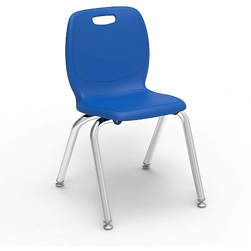 Lorell League Stacking Student Chairs Four-legged Base - Cobalt - Polypropylene (LLR99904MBEPL)