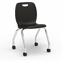 Lorell League Mobile Student Task Chairs Four-legged Base - Black - Polypropylene, Poly (LLR99909BKPL)