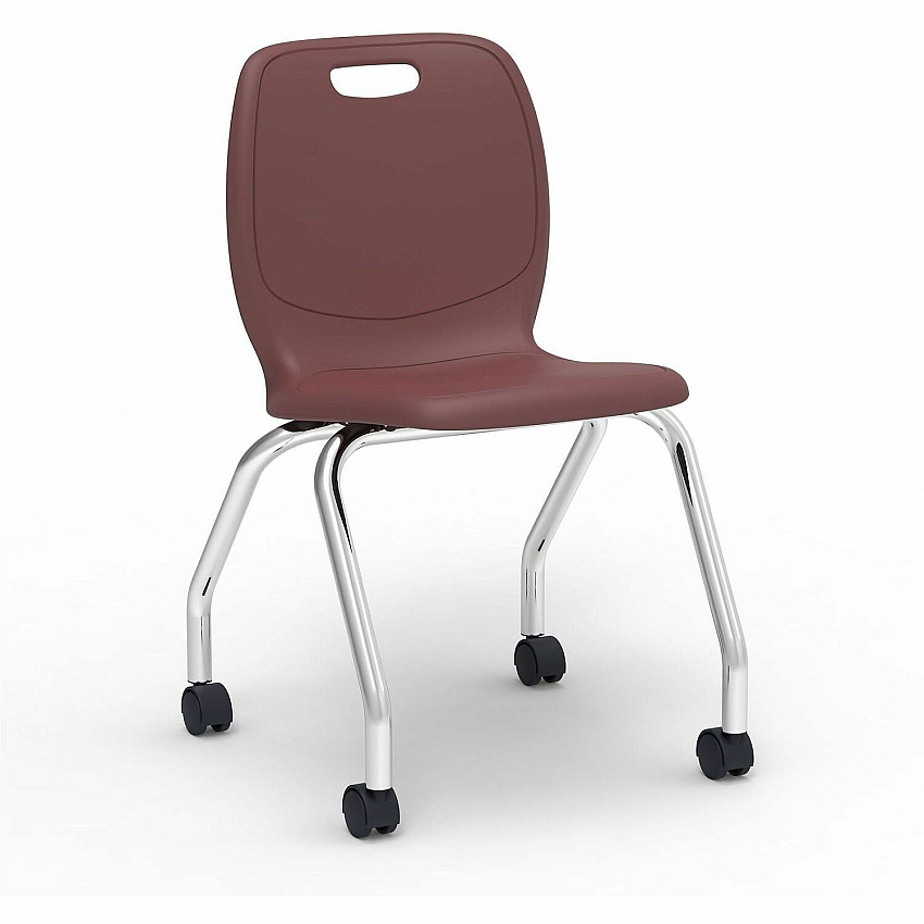 Lorell League Mobile Student Task Chairs Four-legged Base - Burgundy - Polypropylene, Poly (LLR99909BYPL)