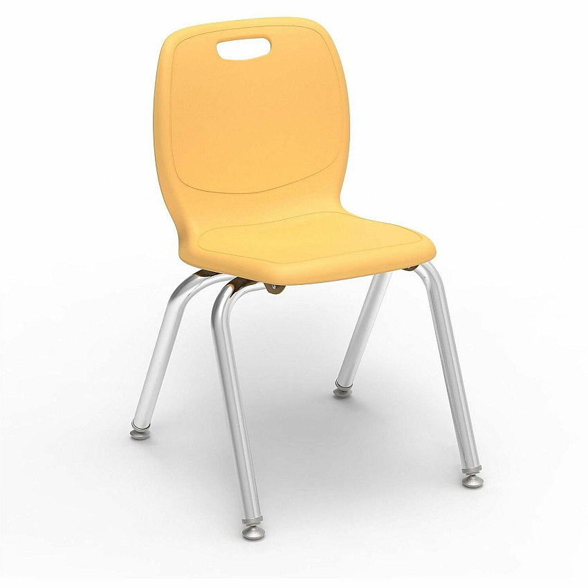 Lorell League Stacking Student Chairs Four-legged Base - Squash - Polypropylene (LLR99904YWPL)