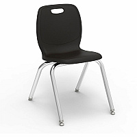 Lorell League Stacking Student Chairs Four-legged Base - Black - Polypropylene (LLR99905BKPL)