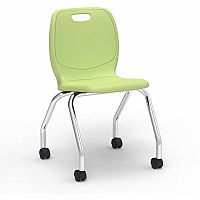 Lorell League Mobile Student Task Chairs Four-legged Base - Green Apple - Polypropylene, Poly (LLR99909GNPL)