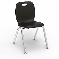 Lorell League Stacking Student Chairs Material: Polypropylene - Finish: Black - Stackable, Comfortable, Contoured Seat, Easy to Clean - For Student, Classroom (LLR99904BKPL)