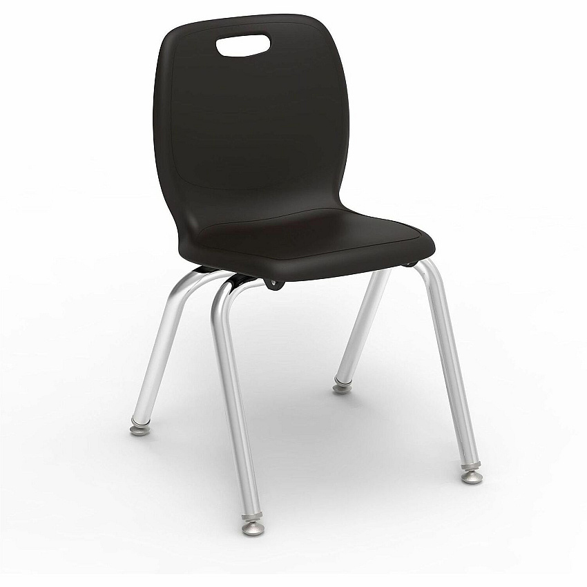 Lorell League Stacking Student Chairs Material: Polypropylene - Finish: Black - Stackable, Comfortable, Contoured Seat, Easy to Clean - For Student, Classroom (LLR99904BKPL)