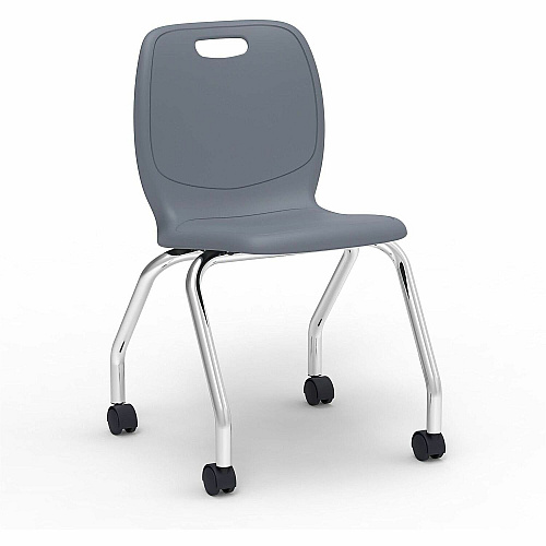 Lorell League Mobile Student Task Chairs Four-legged Base - Graphite - Polypropylene, Poly (LLR99909GYPL)