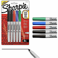 Sharpie X-fine Point Permanent Marker Extra Fine, Bold Marker Point - Assorted Ink - Plastic Barrel - Multipurpose - 5 (2225104)