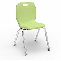 Lorell League Stacking Student Chairs Material: Polypropylene - Finish: Green Apple - Stackable, Comfortable, Contoured Seat, Easy to Clean - For Student, Classroom (LLR99904GNPL)