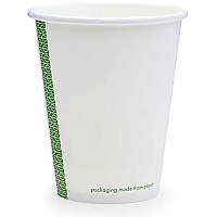 Vegware 89-Series Single-Wall Hot Cups 8 fl oz - White, Green - Polylactic Acid (PLA), Paperboard - Hot Drink, Coffee, Tea, Soup - 1000 / Carton (LV8G)