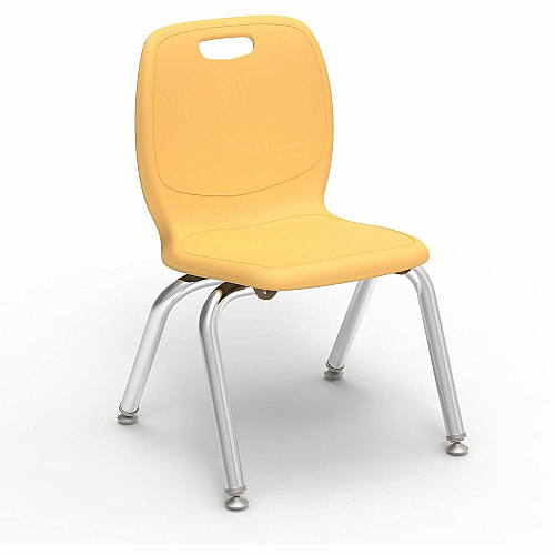 Lorell League Stacking Student Chairs Material: Polypropylene - Finish: Squash - Stackable, Comfortable, Contoured Seat - For Student, Classroom (LLR99903YWPL)