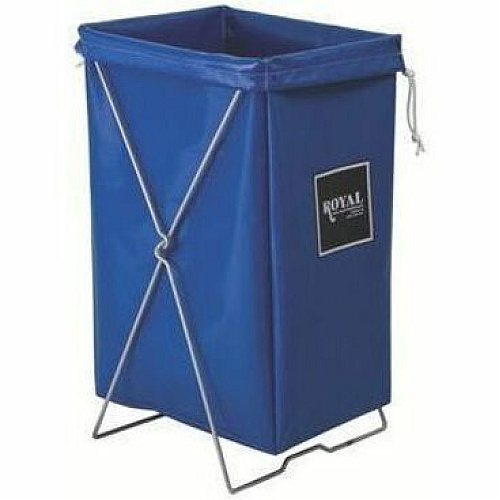 Royal Basket Trucks Hamper Kit 29.98 gal - 30" Height x 15" Width x 17" Depth - Easy to Clean, Mold Resistant, Mildew Resistant, UV Resistant, Damage Resistant, Compact, Foldable, Durable - Blue - Vinyl, Galvanized Steel (R00BBXHBK)