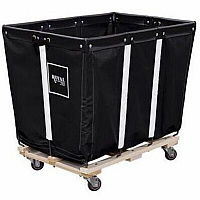 Royal Basket Trucks Permanent Liner Basket Truck 4 Casters - 3" Caster Size - Hardwood - 34" Length x 22" Width x 23" Depth x 29.50" Height - Blue (R08BBWPMA3)