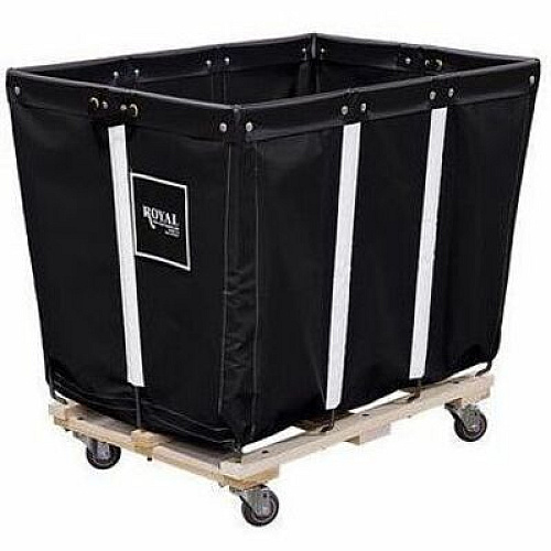 Royal Basket Trucks Permanent Liner Basket Truck 4 Casters - 3" Caster Size - Hardwood - 34" Length x 22" Width x 23" Depth x 29.50" Height - Blue (R08BBWPMA3)
