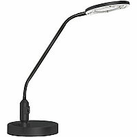 Victory Light LED Task Lamp/Magnifier 16.8" Height x 6.9" Width - 5.40 W LED Bulb - Adjustable, Dust Proof, Scratch Resistant, Dust Resistant, Adjustable Arm, Gooseneck - Desk Mountable, Clamp Mount - Black - for Desk (VLM765B)
