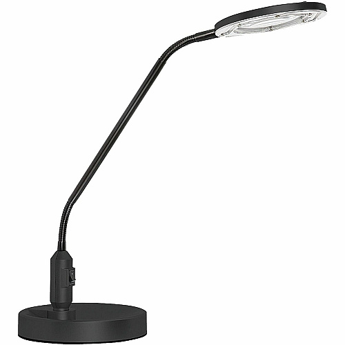 Victory Light LED Task Lamp/Magnifier 16.8" Height x 6.9" Width - 5.40 W LED Bulb - Adjustable, Dust Proof, Scratch Resistant, Dust Resistant, Adjustable Arm, Gooseneck - Desk Mountable, Clamp Mount - Black - for Desk (VLM765B)