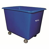 Royal Basket Trucks Poly Material Handling Trucks 4 Casters - 4" Caster Size - Metal, Polyethylene, Galvanized Steel - 38" Length x 26" Width x 23" Depth x 28.50" Height - Blue (R08BLXPGA4)