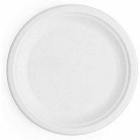 Vegware Nourish 7in Plate, White Molded Fiber Food - 7" Diameter - White - Molded Fiber, Sugarcane Body - 125 / Pack (VWP011NFA)