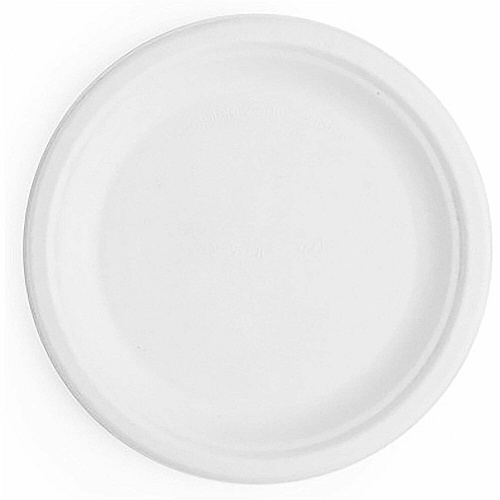 Vegware Nourish 7in Plate, White Molded Fiber Food - 7" Diameter - White - Molded Fiber, Sugarcane Body - 125 / Pack (VWP011NFA)