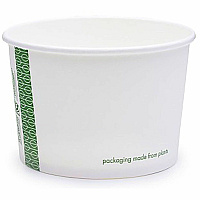 Vegware 8oz Soup Container, 90-Series Soup, Storing, Ice Cream - White - PLA-lined Paper, Paperboard Body - 50 / Pack (SC08G)