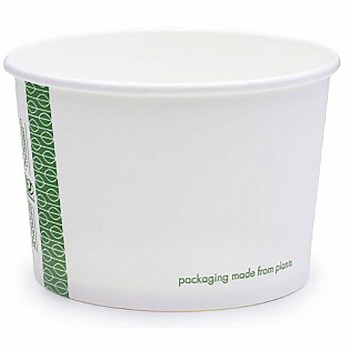 Vegware 8oz Soup Container, 90-Series Soup, Storing, Ice Cream - White - PLA-lined Paper, Paperboard Body - 50 / Pack (SC08G)