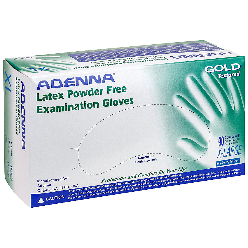 Gold Latex Powder Free 6 Mil Exam Gloves White Xl, Case Of 900 (GLD268)