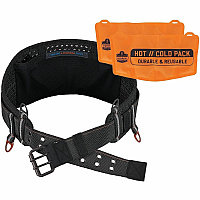 Ergodyne Arsenal 5558 7" Padded Tool Belt with Hot/Cold Pack Adjustable - 5.07 lb Load Capacity - Medium (M)/Large (L) - Buckle Attachment - Black - Polyester - 1 / Each (13703)