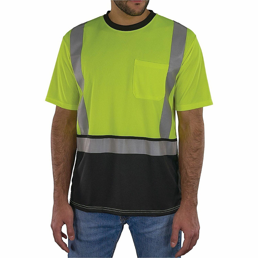 Ergodyne GloWear 8286BK Essential Hi-Vis T-Shirt Extra Large (XL) Size - Unisex - Polyester, Fabric - Lime, Black (22165)