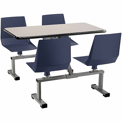 National Public Seating Cluster Swivel Booth with Swivel Seats Material: Particleboard - Finish: Navy, Gray Nebula - Swivel, Comfortable, Heavy Duty, Easy to Clean - For School, Industry, Cafeteria, Breakroom (CSBG2448GY04)