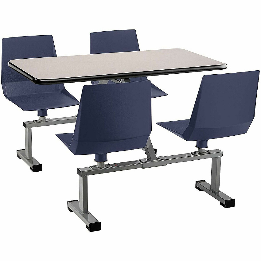 National Public Seating Cluster Swivel Booth with Swivel Seats Material: Particleboard - Finish: Navy, Gray Nebula - Swivel, Comfortable, Heavy Duty, Easy to Clean - For School, Industry, Cafeteria, Breakroom (CSBG2448GY04)