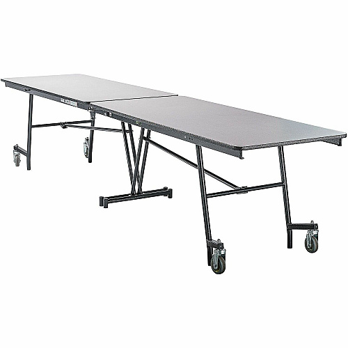 National Public Seating Mobile Cafeteria Tables Gray Nebula Rectangle Top - 12 Seating Capacity - 1100 lb Capacity - 12.08 ft Table Top Length x 30" Table Top Width - 29" Height - Cafeteria - Medium Density Fiberboard (MDF), High Pressure L (MT12MDPEPCGY)