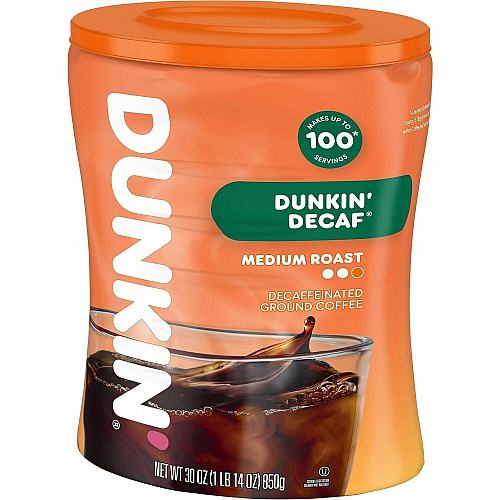 Dunkin Donuts Dunkin' Donuts Ground Medium-Roast Decaf Ground Coffee Medium - Ground - Decaf, Original Blend - Decaffeinated (01293)