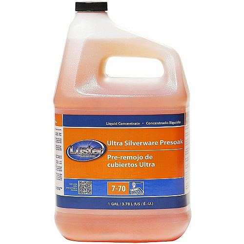 Luster Professional Ultra Silverware Pre-Soak For Plate, Stainless Steel, Utensil, Silver - Concentrate - Liquid - 128 fl oz (4 quart) - Recommended For: Limescale Remover - Tarnish Resistant - Orange (45918)