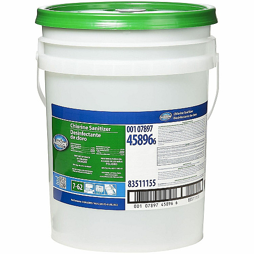 Luster Professional Liquid Chlorine Sanitizer For Dishwasher, Surface - Concentrate - Liquid - 640 fl oz (20 quart) - Chlorine Scent - White (45896)
