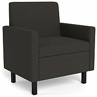 Safco Movvi Modular Single-Seat Chair with Both Arms 33.8" Height x 30" Width x 24" Depth - Finish: Dorset Slate - Long Lasting, Durable, Upholstered, Armrest, Upholstered Arm, Modular - For Lounge (MISSABDT16)