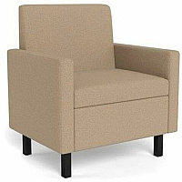 Safco Movvi Modular Single-Seat Chair with Both Arms 33.8" Height x 30" Width x 24" Depth - Finish: Dorset Taupe - Long Lasting, Durable, Upholstered, Armrest, Upholstered Arm, Modular - For Lounge (MISSABDT08)
