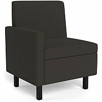 Safco Movvi Modular Single-Seat Chair with Right Arm 33.8" Height x 27" Width x 24" Depth - Finish: Dorset Slate - Long Lasting, Durable, Upholstered, Armrest, Upholstered Arm, Modular - For Lounge (MISSARDT16)