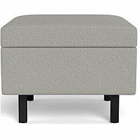 Safco Movvi Modular Single-Seat Lounge Seat with No Back/Arms 18.5" Height x 24" Width x 24" Depth - Material: Fabric - Finish: Dorset Platinum - Modular, Comfortable, Long Lasting, Durable, Upholstered - For Lounge (MISSBNDT15)