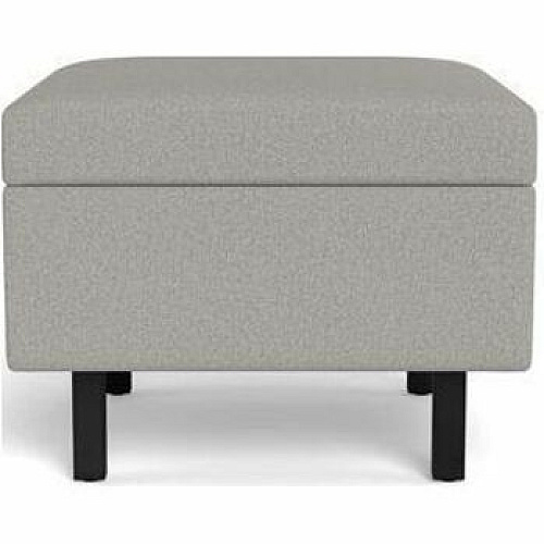 Safco Movvi Modular Single-Seat Lounge Seat with No Back/Arms 18.5" Height x 24" Width x 24" Depth - Material: Fabric - Finish: Dorset Platinum - Modular, Comfortable, Long Lasting, Durable, Upholstered - For Lounge (MISSBNDT15)